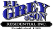 Logo for E.I. Grey & Son Residential Inc. in blue and silver, with the text "Established 1991".