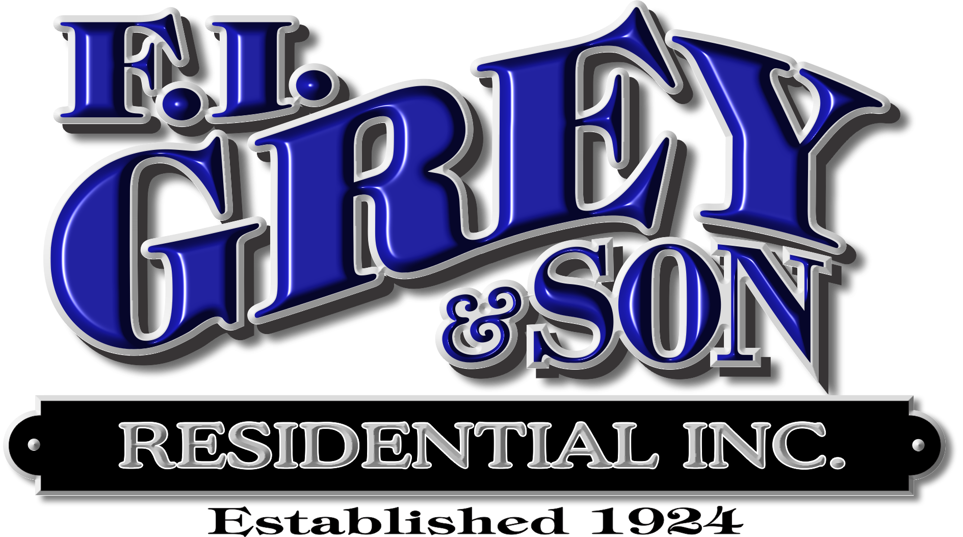 Logo for E.I. Grey & Son Residential Inc. in blue and silver, with the text "Established 1991".