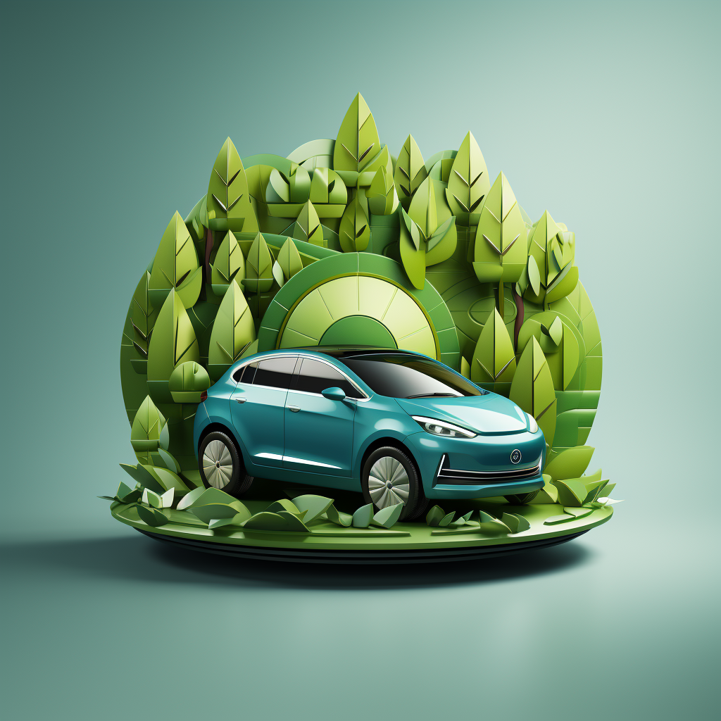 a blue car is surrounded by green trees and leaves