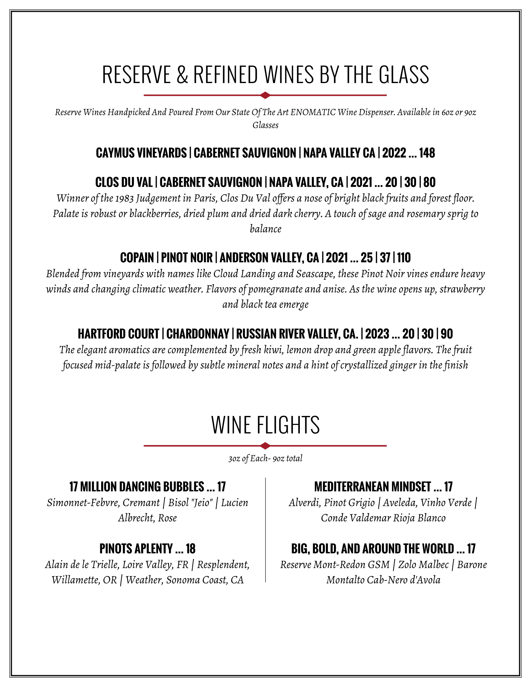 dring menu