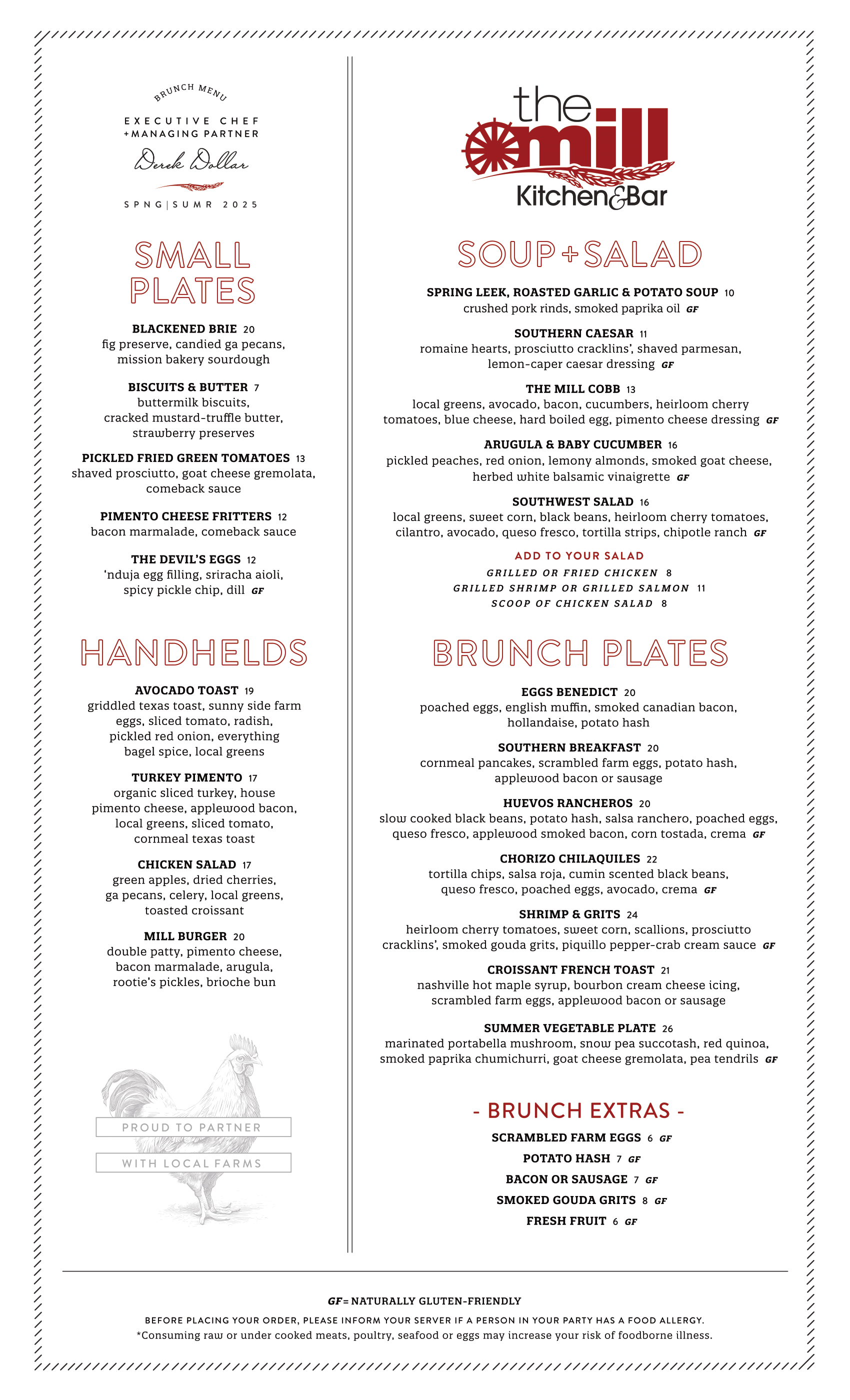 weekend brunch menu