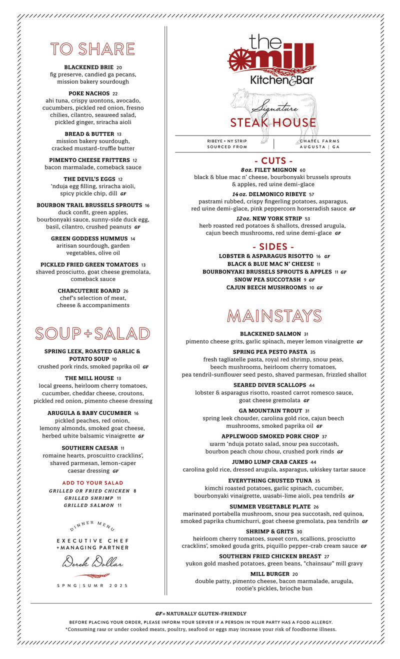 dinner menu