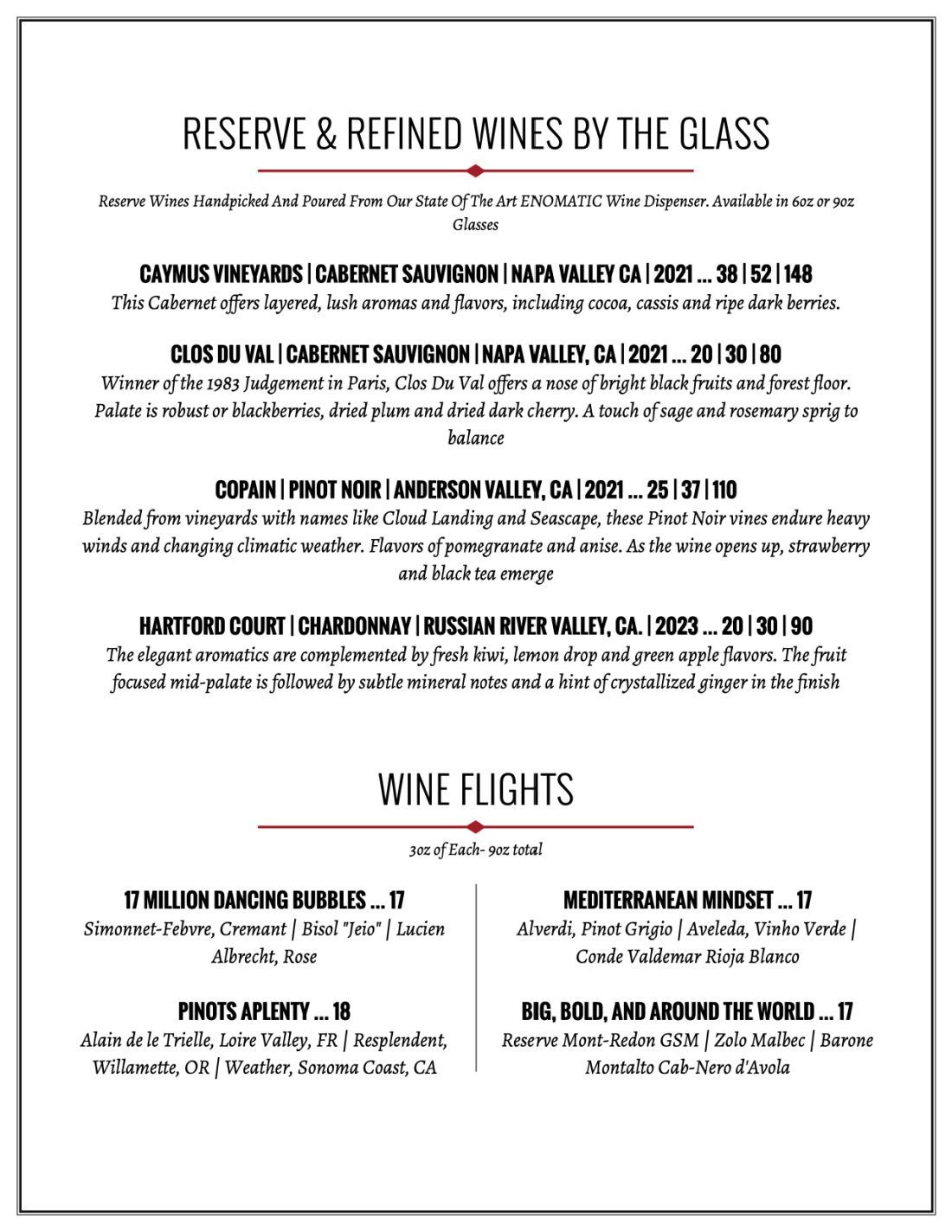 dring menu