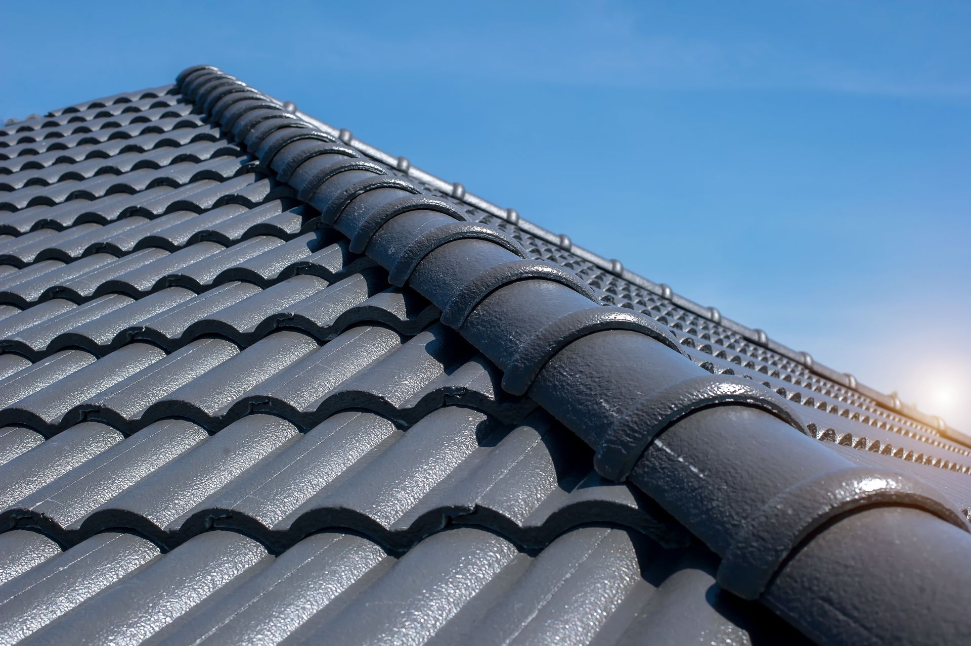 A Grey Roof Tiles Under The Sun