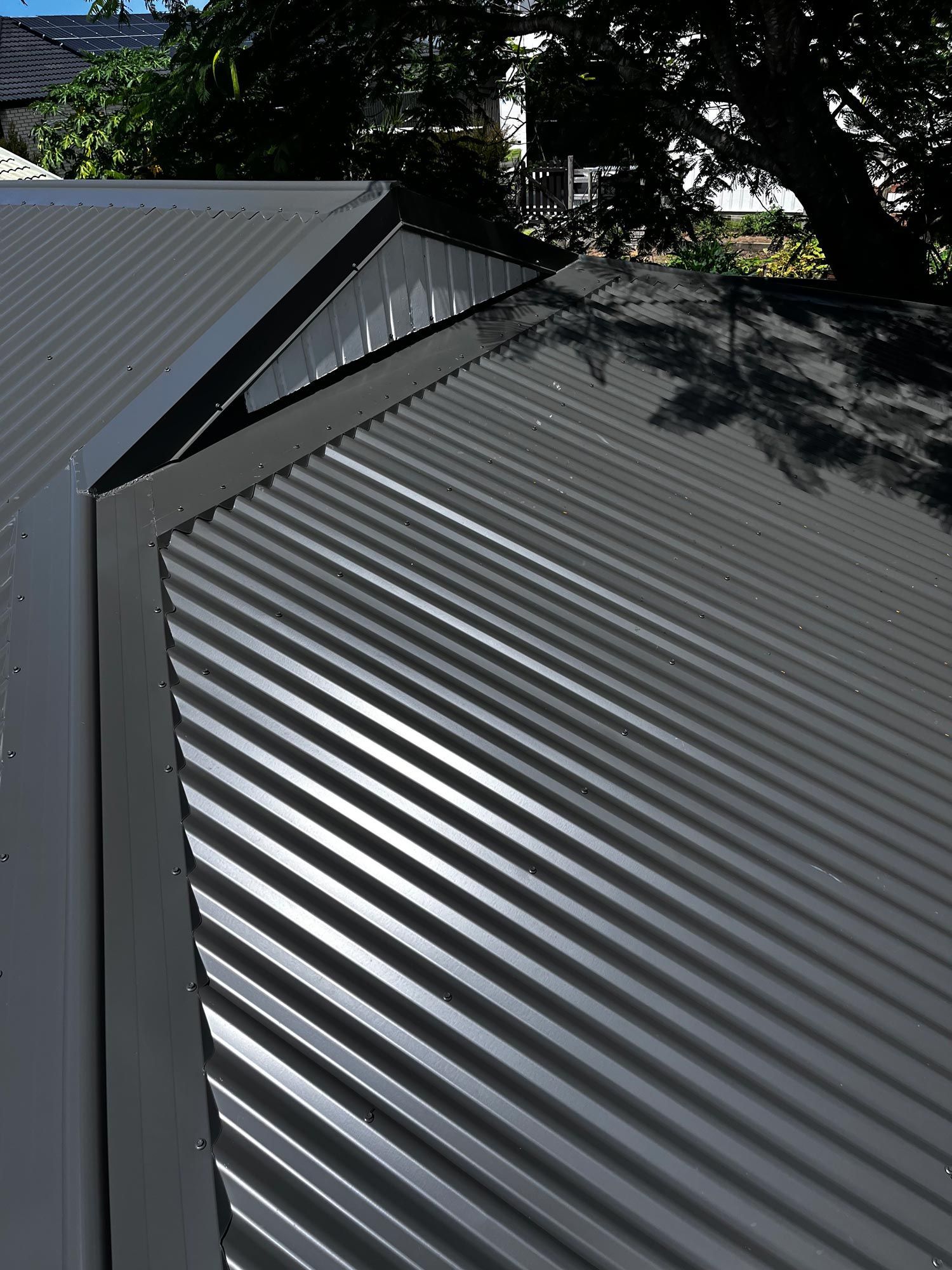 Dark Coloured Metal Roofing