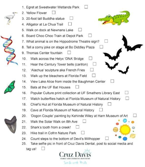 Download our original Scavenger Hunt for Gainesville Spring Break. All locations are free to visit!