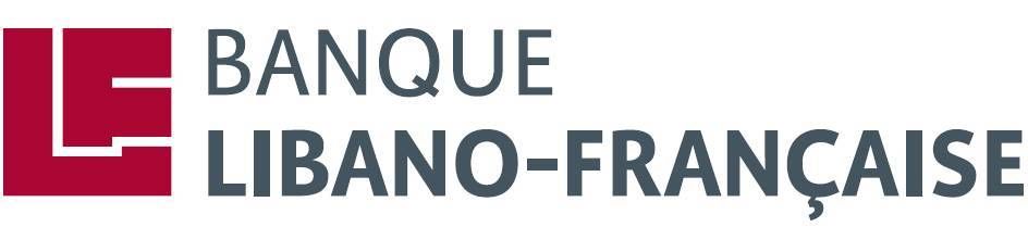 Logo of Banque Libano-Française. A red square with a white 'L' next to the text in dark gray.