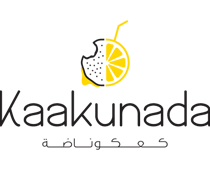Logo for Kaakunda, featuring a bitten lemon slice with a straw; black text on white.