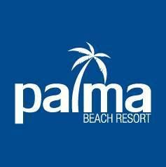 Blue square logo: White text 