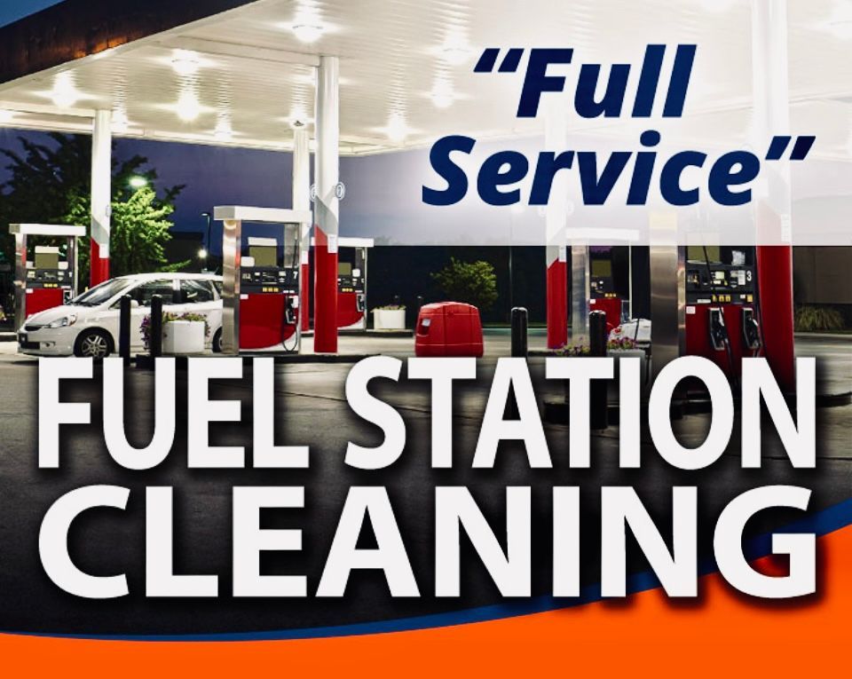 Fuel station at night with 