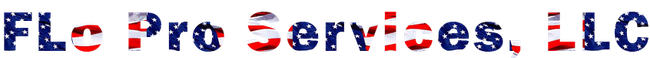 Flo Pro Services, LLC logo in dark blue and red.