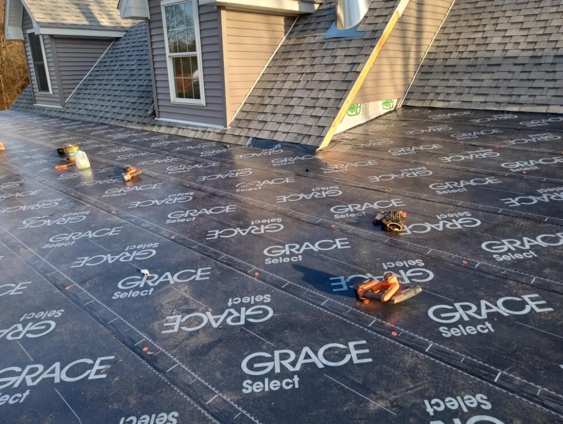 Roofing underlayment labeled 