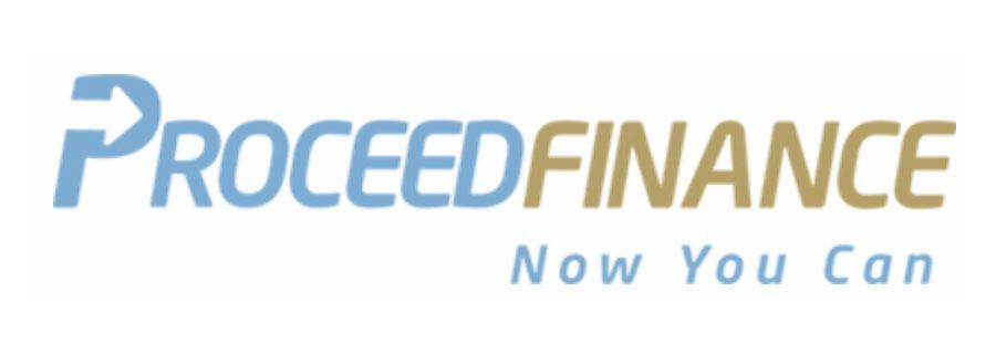 A logo for proceed finance that says now you can