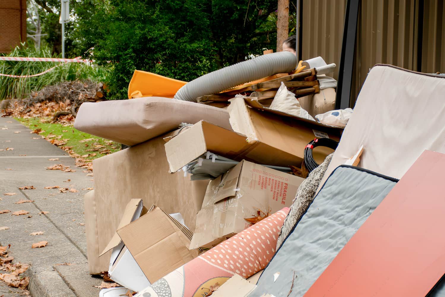 A Pile Of Trash Is Sitting On The Side Of The Road — North Queensland Recycling Agents In Bungalow, QLD