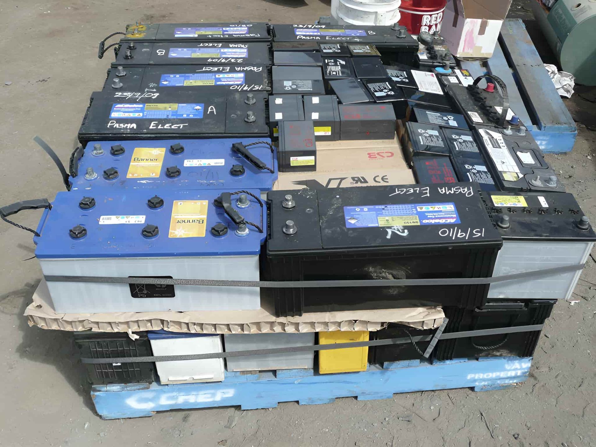 A Bunch Of Batteries Are Stacked On Top Of Each Other — North Queensland Recycling Agents In Bungalow, QLD