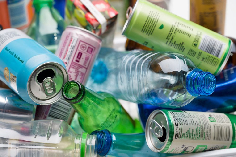 Different Container Cans and Bottles