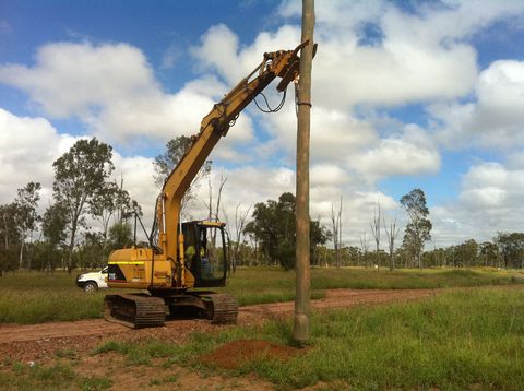 Machine used for installation of pole for electrical purpose