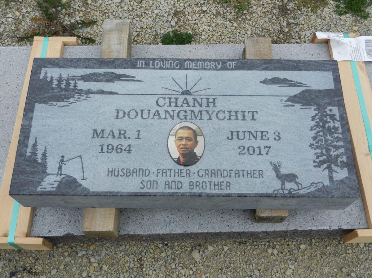A gravestone for a man named chanh douangmychit