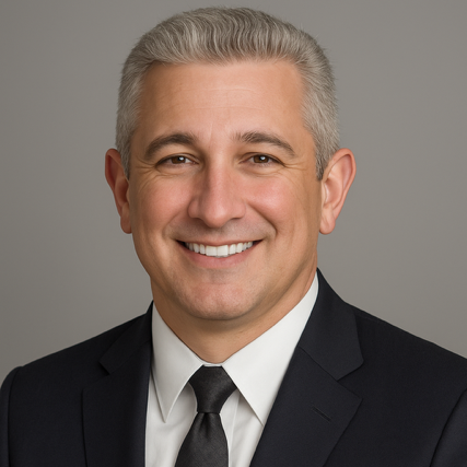 A man in a suit and tie is smiling for the camera.