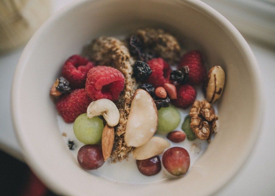 Bowl of nuts and berries