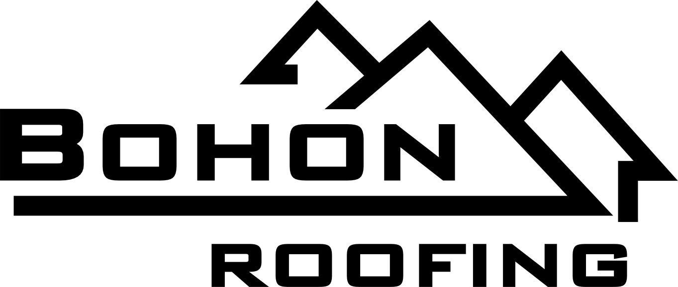 Black and white Bohon Roofing logo with a roofline above the text.