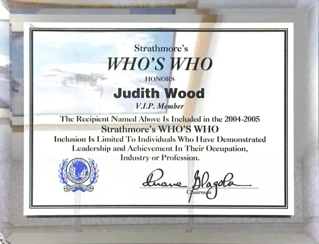 A certificate that says who 's who on it.