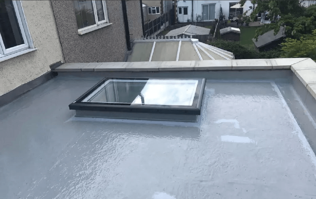 flat roof with lantern