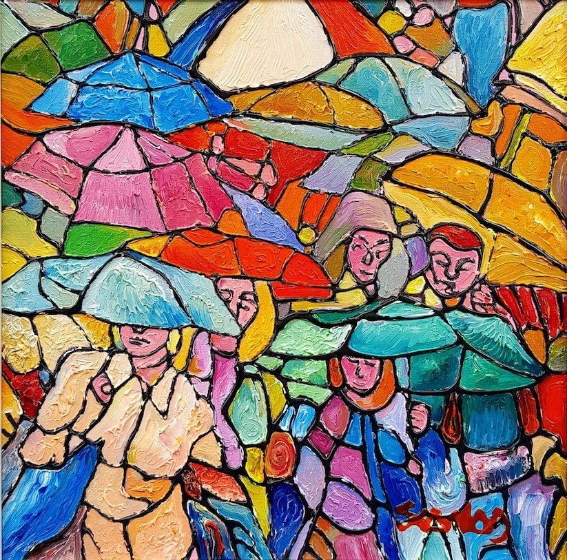 Sauchiehall Street Brollies by Tom Scanlon