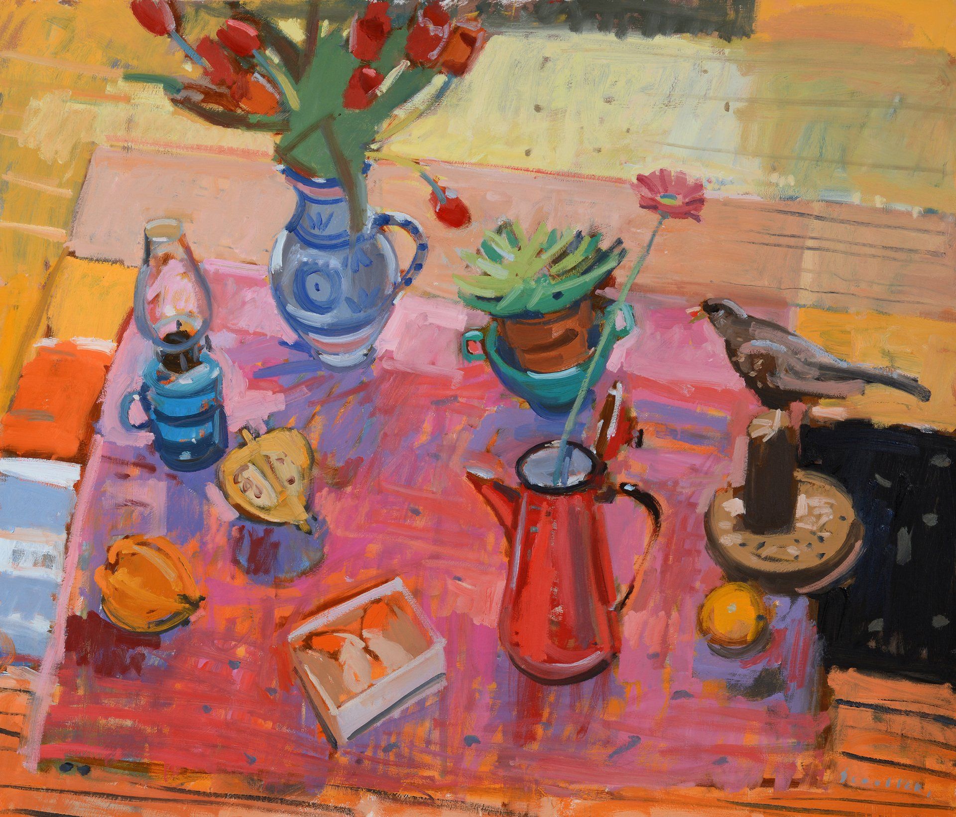 Still Life with Tulips and Butterfly