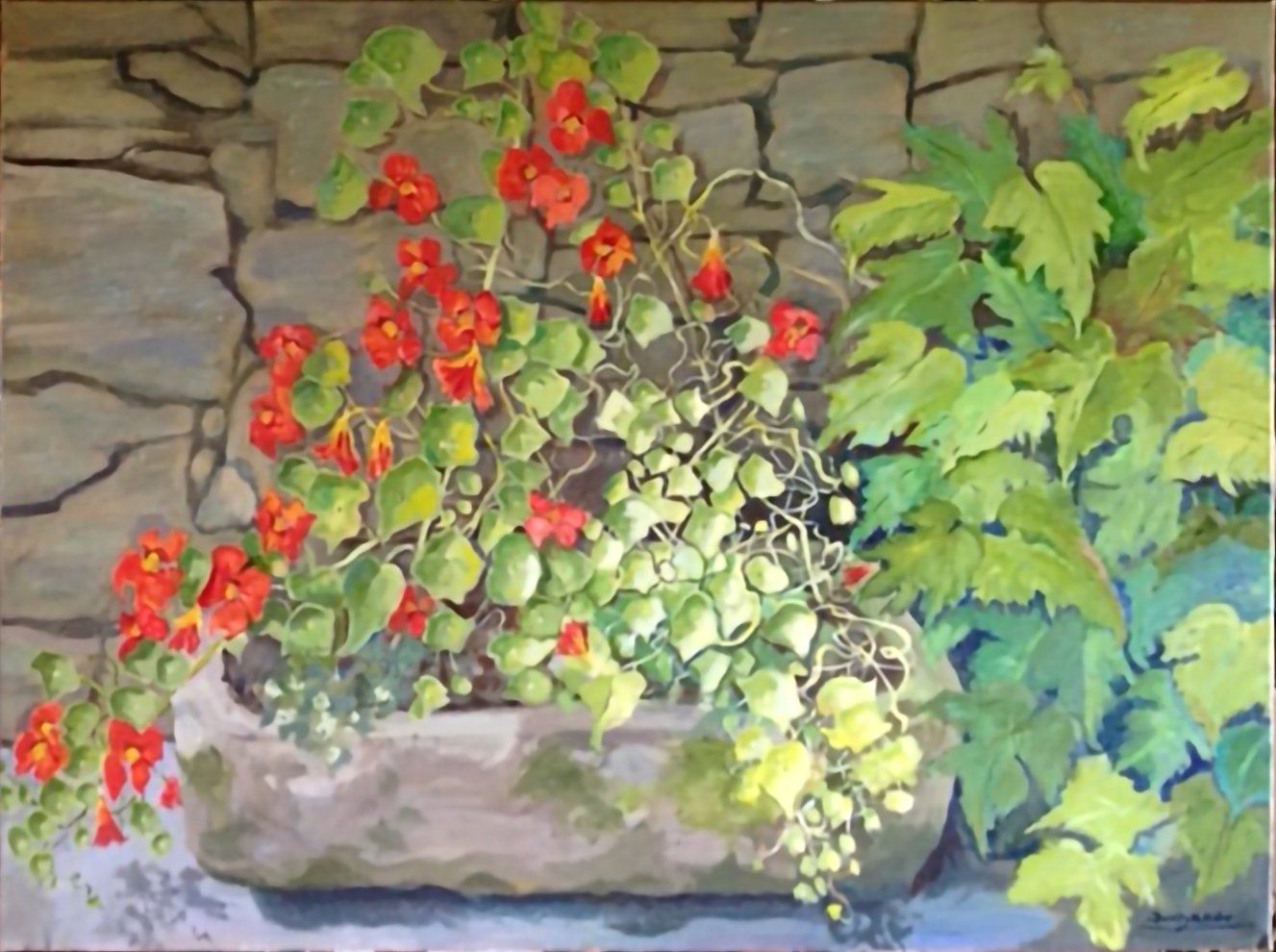 Stone Trough with Vine, Dorothy Fisher
