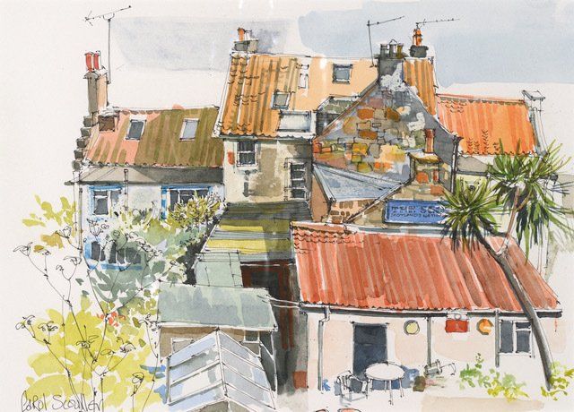 'Palm Trees and Rooftops, St Monans’ - Carol Scouller