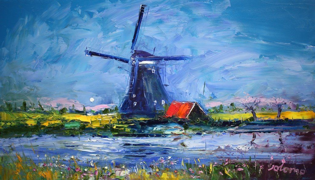 Windmill on the Polder, Holland