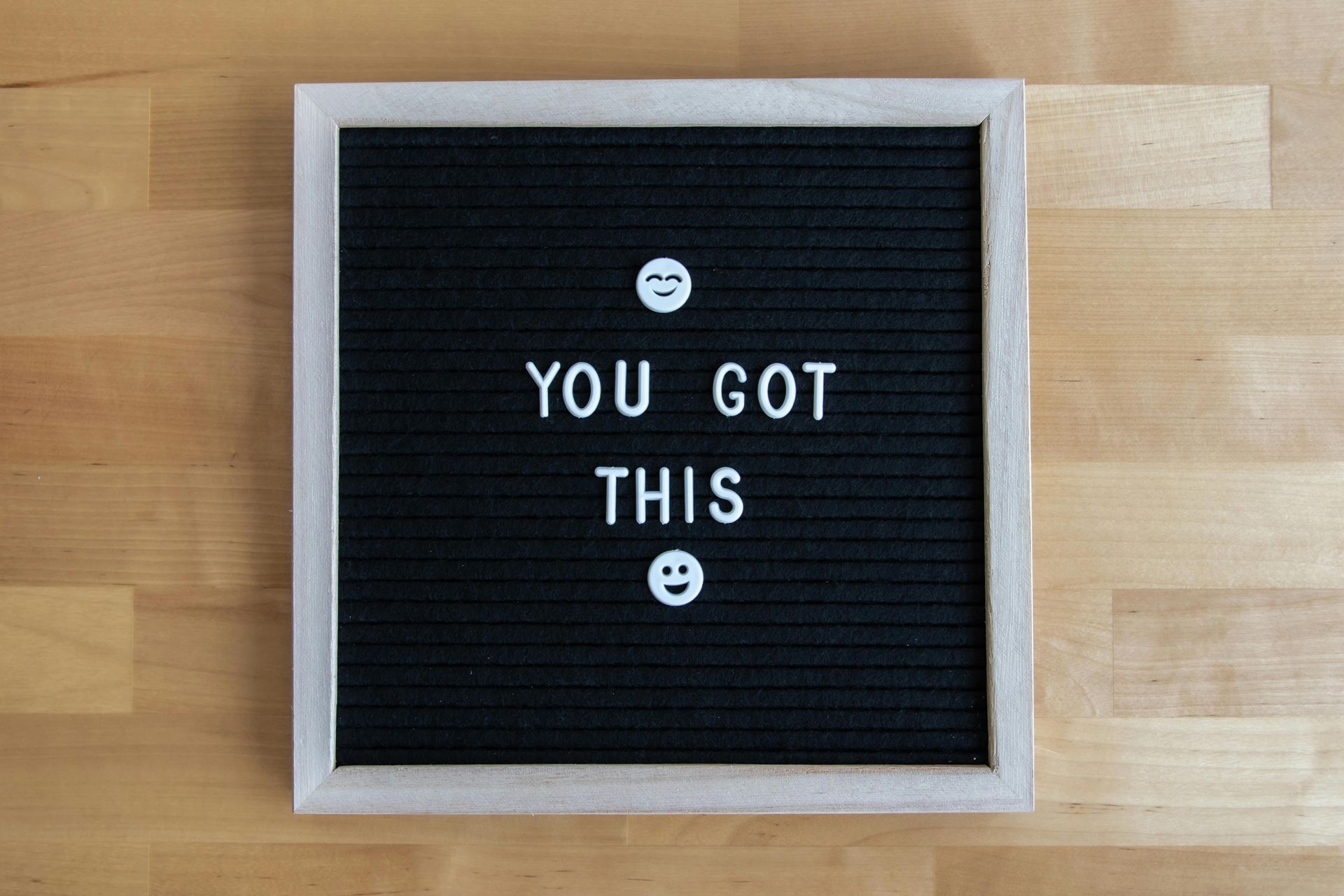 Black pin board with the words 'You Got This'. 