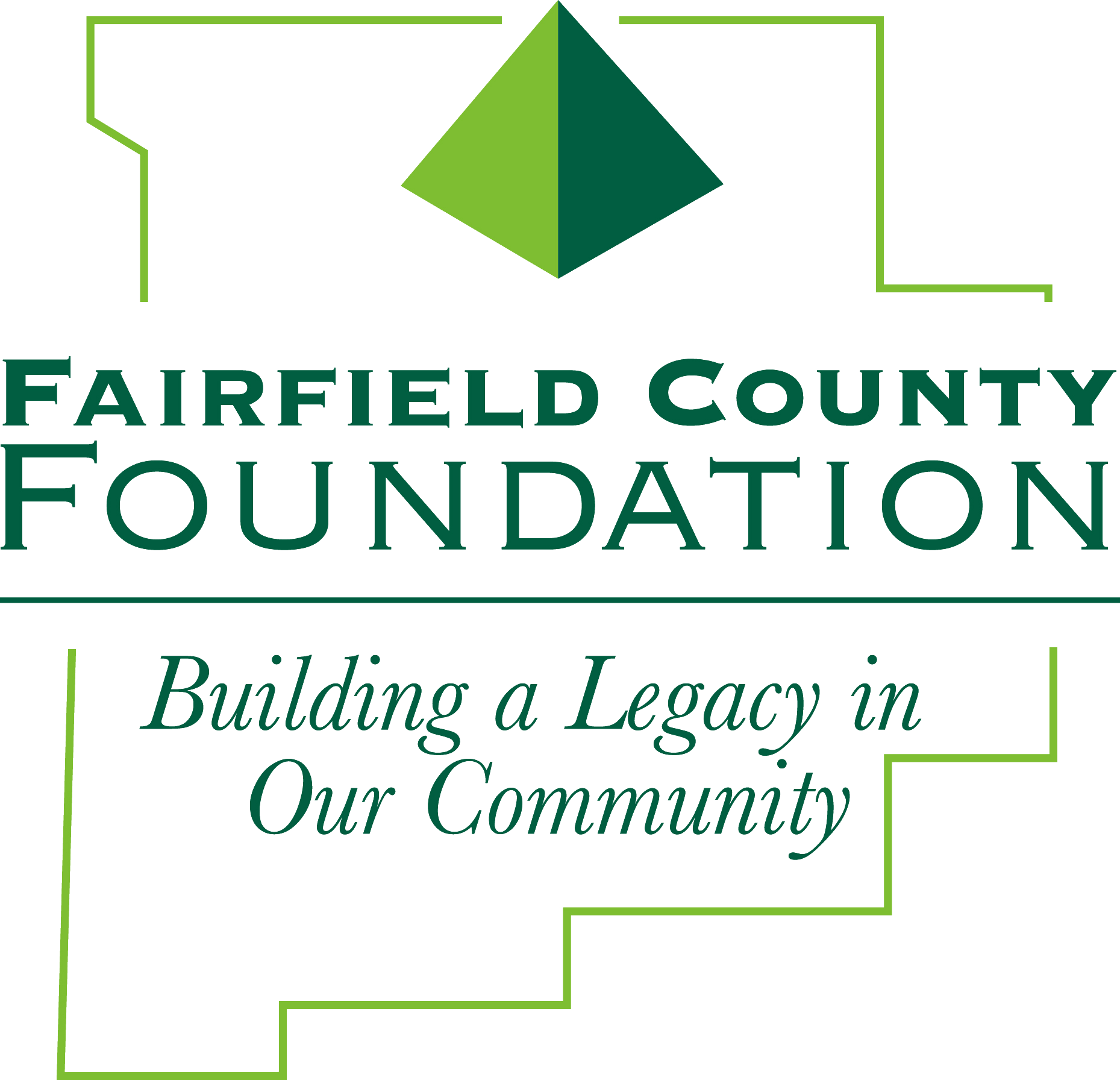 Logo for Fairfield County Foundation: green and white. Text says 