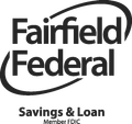 Fairfield Federal Savings & Loan logo, with curved design around the text. 