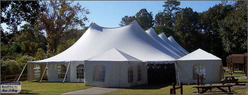 Front View Of A High Peak Pole Tent — Myrtle Beach, SC — Rent-A-Party
