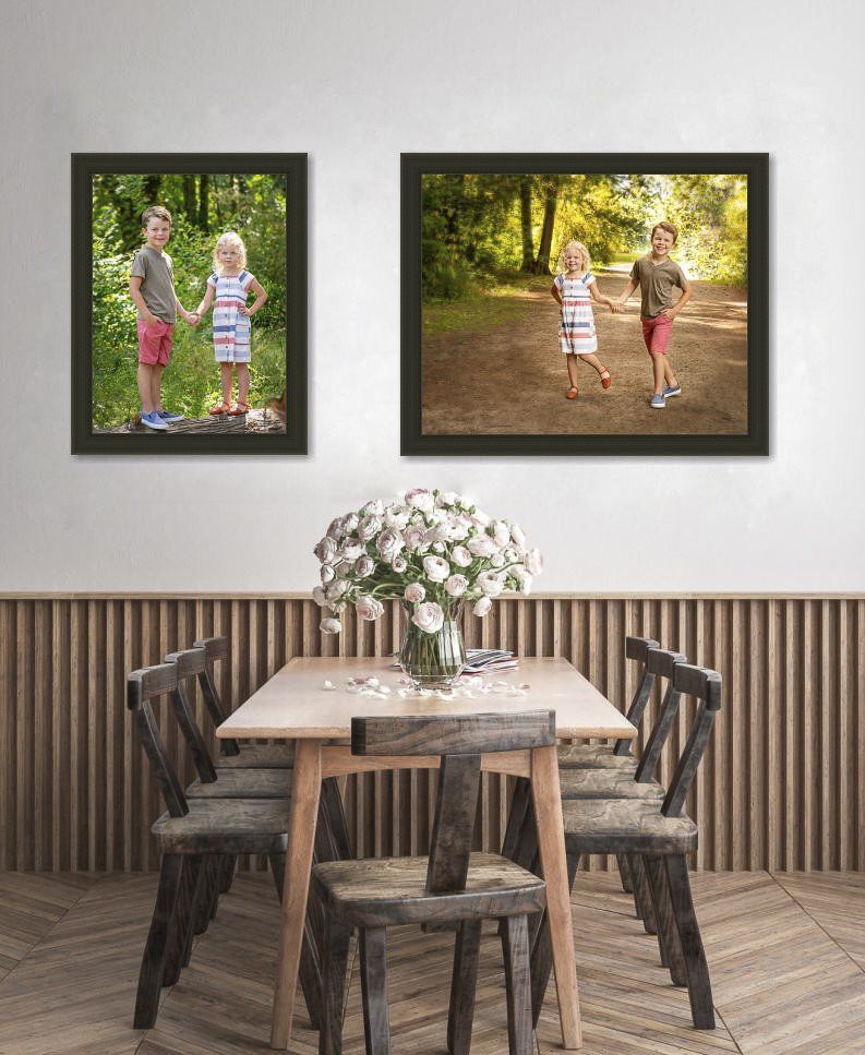 kids, brother and sister walking holding hands on a path in the park
