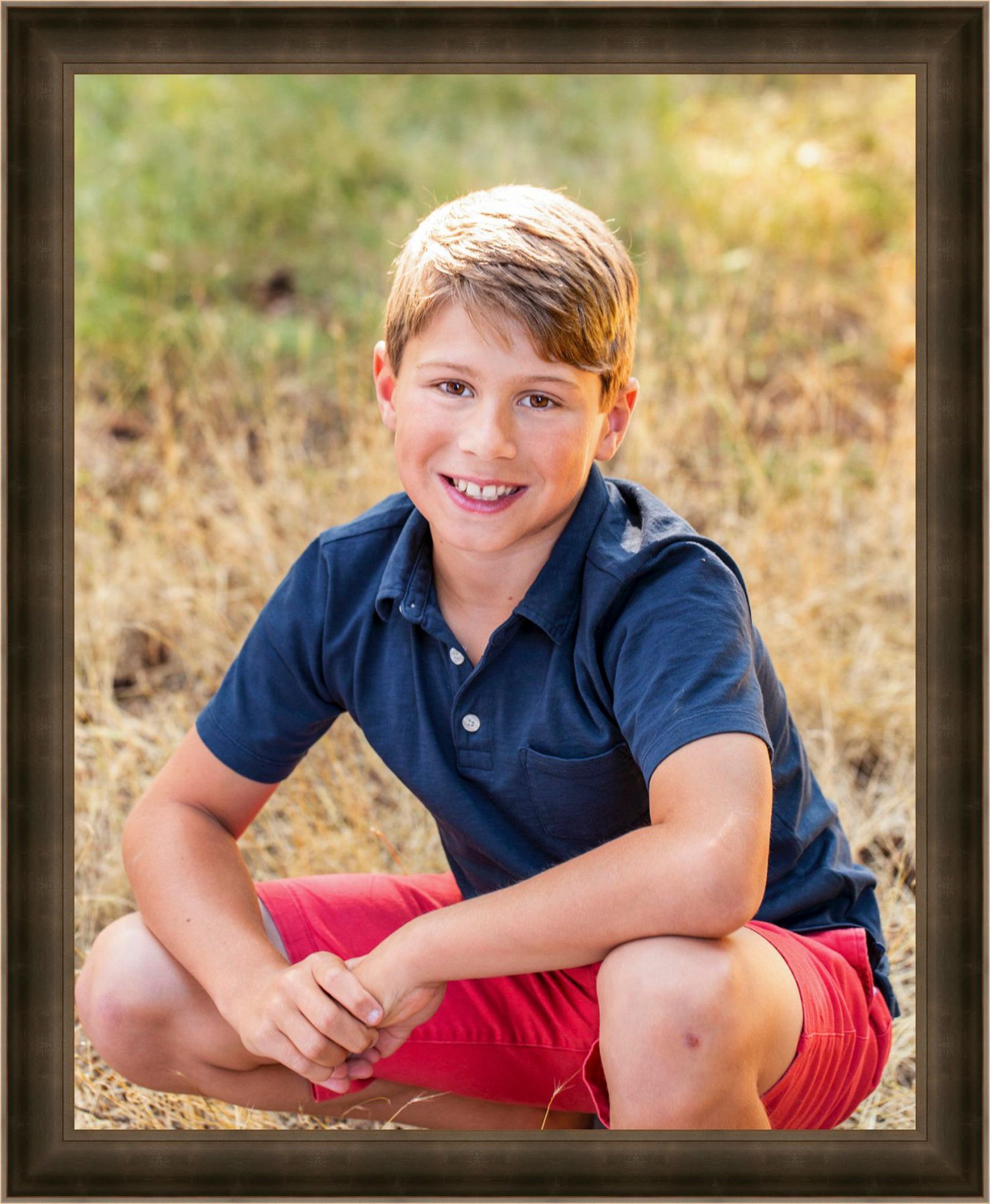 brother young boy son summer blue shirt  blond