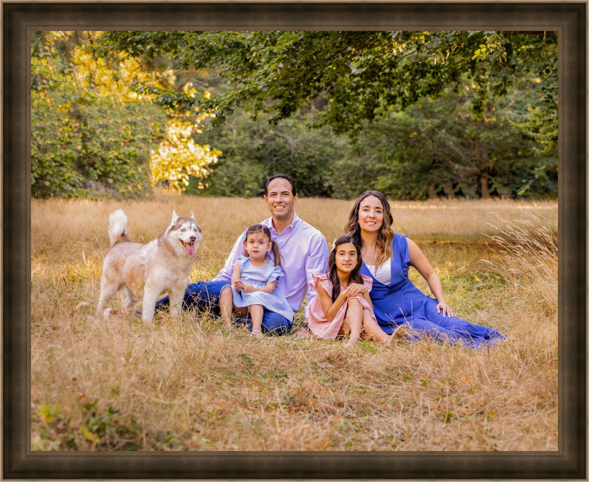 FAmily lake washington, tall grass, dog, young girls,  summer family portraits, seattle, bellevue,kirkland, redmond, issaquah, clyde hill, medina,