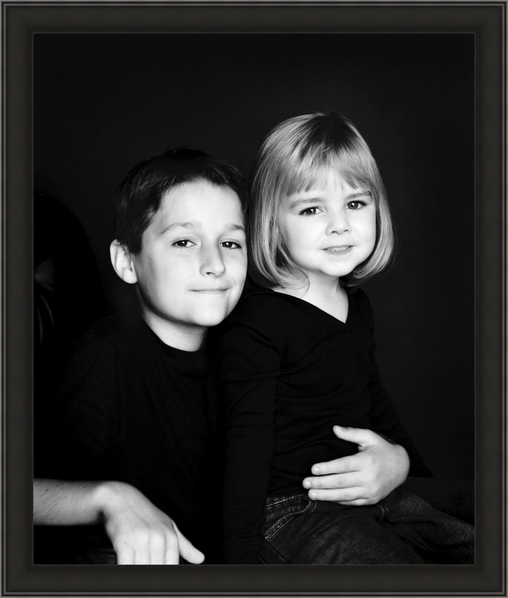 black & white, studio portrait, family, brother & sister, seattle, medina, clyde hill, medina, bellevue, kirkland, redmond, issaquah, everrett, tacoma, art photography