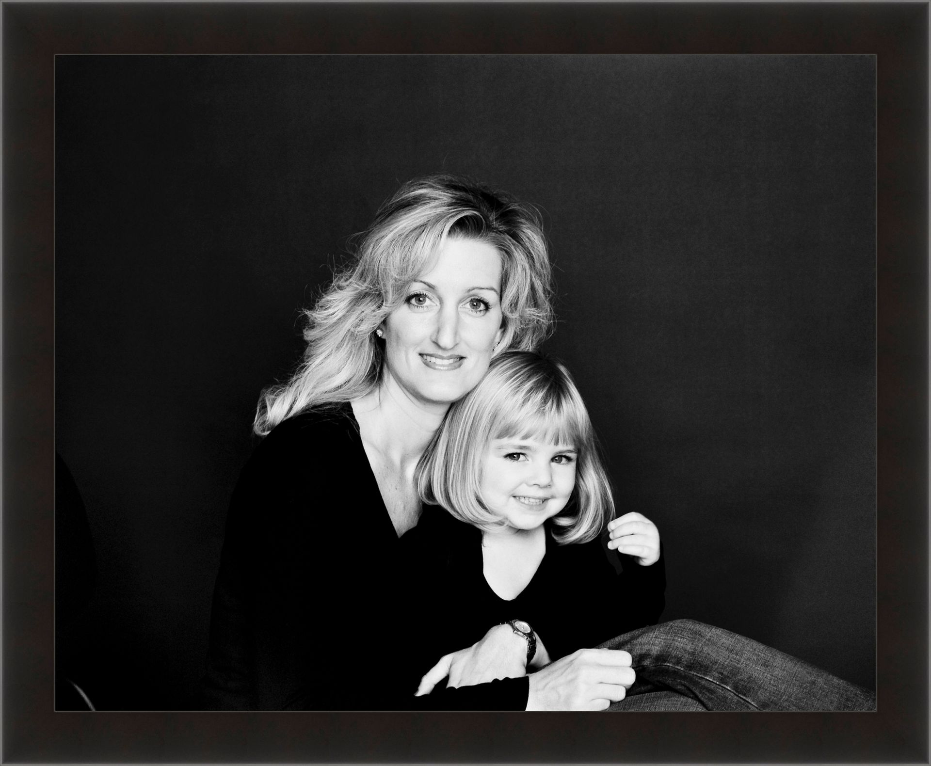 black & white,  portrait, studio portrait, family, Mom & daughter, young girl, seattle, medina, clyde hill, medina, bellevue, kirkland, redmond, issaquah, everrett, tacoma, art photography