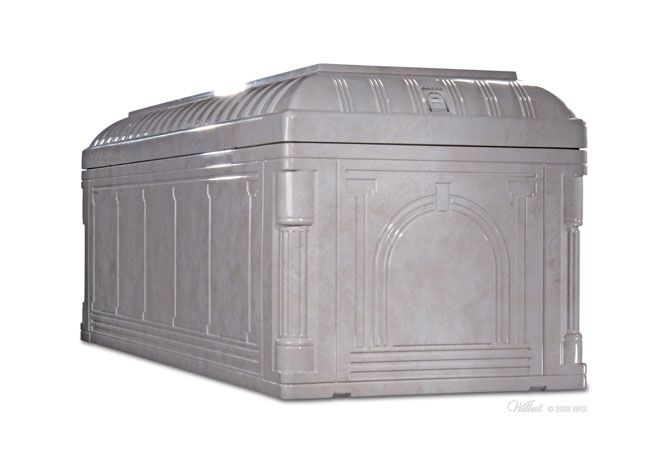 A large gray box with a lid on a white background.