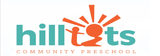 A logo for hilltots community preschool with a sun