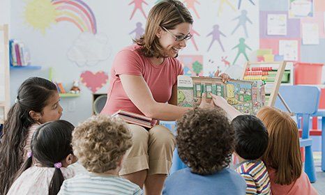 teacher with children