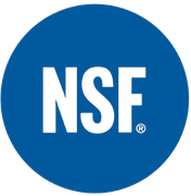 a blue circle with the word nsf on it