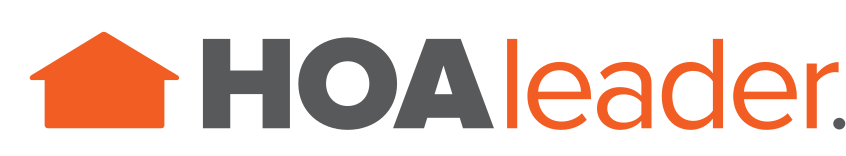 HOAleader logo with orange house icon and gray-orange wordmark