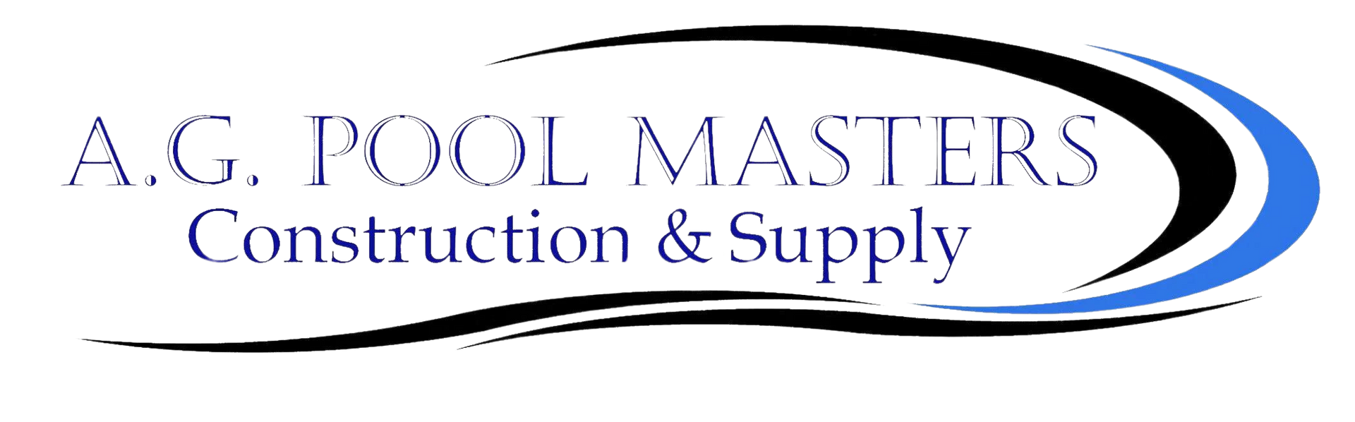 a logo for a company called a.c. pool masters construction & supply