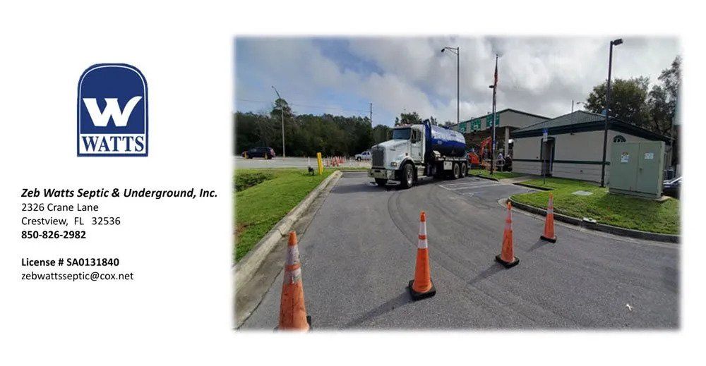 A Septic Truck With Blue Tank — Crestview, FL — Zeb Watts Septic
