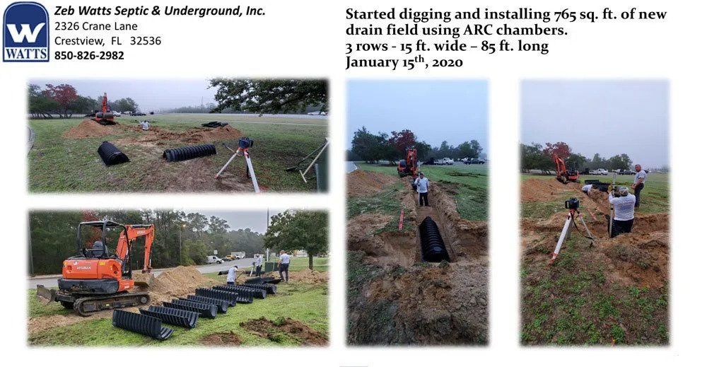 Images of Ongoing Works — Crestview, FL — Zeb Watts Septic