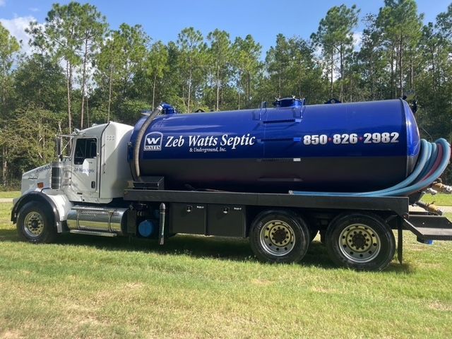 A Septic Truck With a Green Tank — Crestview, FL — Zeb Watts Septic